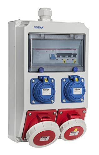 VOTHA® Wandverteiler - verdrahtet"WOLFSBURG" wasserdicht mit FI-Schalter Cover