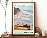 Half Moon Bay Poster, Half Moon Bay Print, Wall Decor Travel Poster Decor City Print Wall Art Travel Art City,145