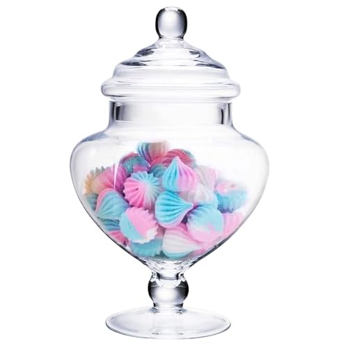 FCQLFYF Bomboneras,Bomboneras De Cristal Transparente,Tarro De Galletas,Tarro De Vidrio De Almacenamiento,Para Alimentos,Buffets De Dulces En Fiestas,Bodas,Galletas