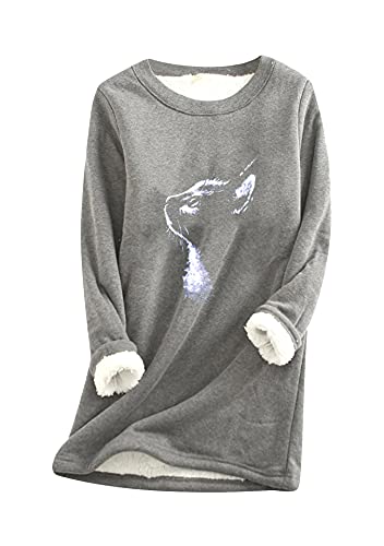 EFOFEI Women Printed Sweatshirt Soft Long Sleeve Pullover shirt Casual Loose Fit Tops