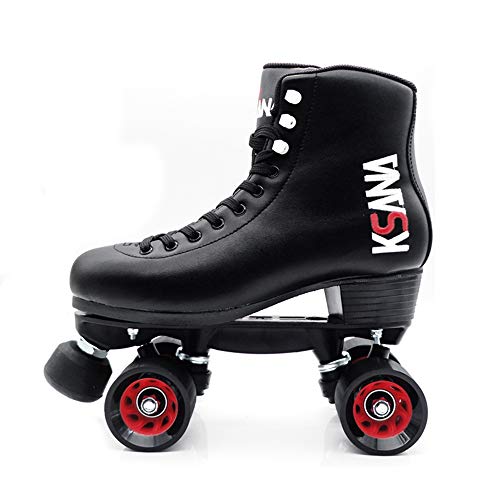 Patines De Ruedas Para Mujeres Patinaje Profesional Sobre Ruedas Patines 4 Ruedas Mujer Adulto Estilo Retro,Black-38