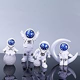 LUOZZY 4 Pcs Astronaut Figurines Cake Topper Outer Space Cake Decorations Miniature Astronaut Toys...