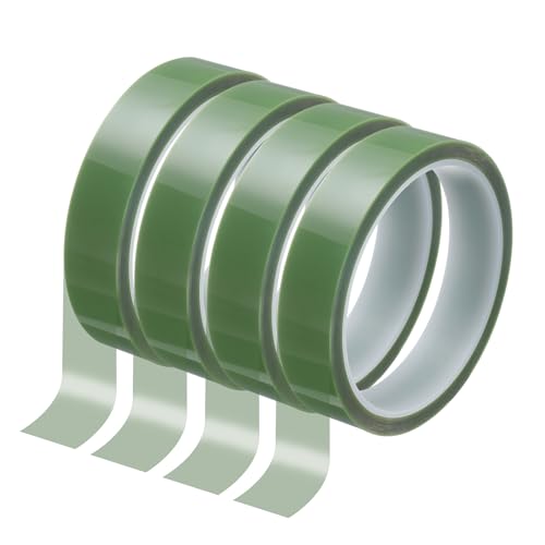 Image of HARFINGTON 4 Rolls High Temperature Masking Tape 4 /5 inch x108ft(20mmx33m) 0.05mm Thick PET Film Silicone Adhesive Heat Resistant Tapes for Heat Press Anodizing Circuit Board, Grass Green