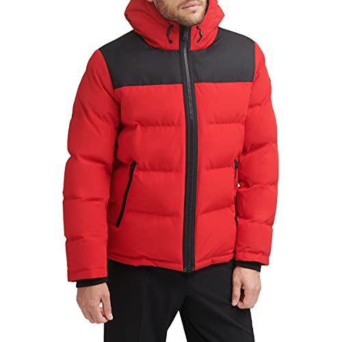 Image of DKNY Men's Mixed Media Quilted Puffer Jacket