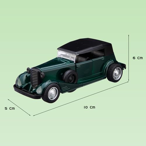 Image of Amazon Brand - Metal Die Cast 1:37 Vintage Car with Top | Green | Collectible & Durable