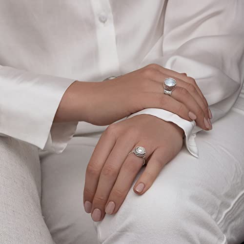 JEAN RACHEL JEWELRY 925 Sterling Silver Ring with Fresh Water Pearl Wire Wrap Vintage Design - Hypoallergenic, Nickel & Lead-free - Artisan Handcrafted Statement Rings for Women4
