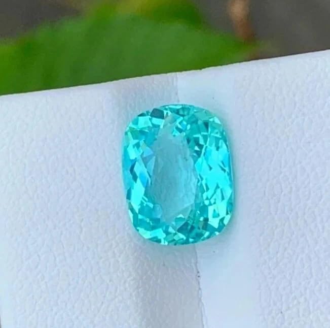 9.52 Ct A+ Natural Paraiba Tourmaline, Neon Blue Cushion Cut Loose Gemstone for Ring, Pendant, Custom Jewelry, Certified Rare Stone