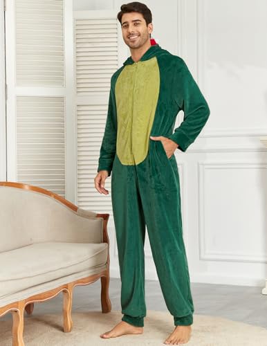 Image of Veseacky Family Christmas Pajamas Matching Sets Adult Onesie Zipper Hooded Footed One-Piece Pjs Jumpsuits