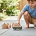 PlanToys® Grey Wagon Wooden Montessori Pull Along Toy | Early Movement, Balance and Practical Life Exploration | Eco Friendly Wagon for Indoor and Outdoor Play