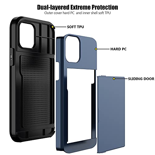 Nvollnoe for iPhone 12/iPhone 12 Pro Case with Card Holder Blue by Nvollnoe - Used condition - Image 3