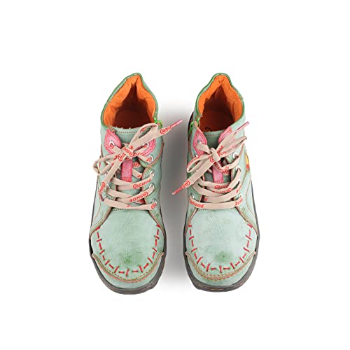 Women's Lace-Up and Side Zipper Ankle Boots Hand Stitching Upper Women's Boots4