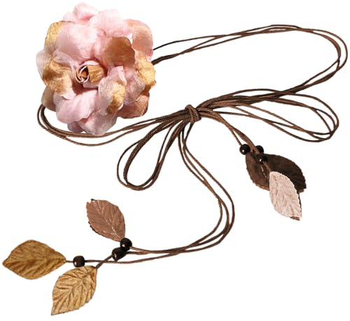 NIDMIDO Women Braided Waist Belt Bohemian Woven Waist Rope Flower Tassels Waist Accessories for Dress