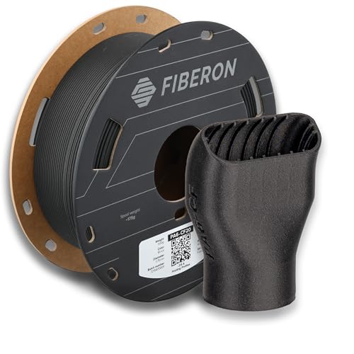 Image of Polymaker Fiberon PA6-CF20 Carbon Fiber Nylon Filament 1.75mm Black 0.5kg, Fiberon PA6-CF20 Nylon Warp Free 1.75mm 3D Printing Filament