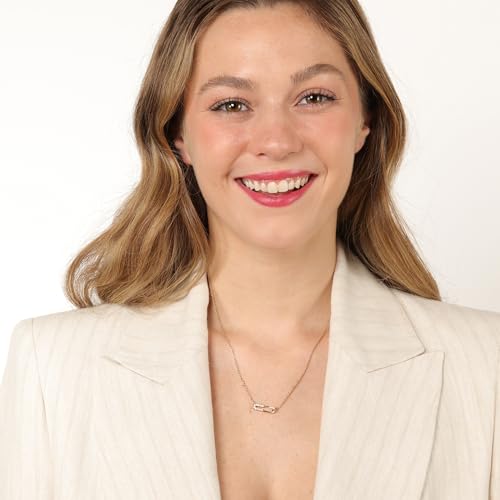 Lavari Jewelers Lab Grown Diamond Safety Pin Pendant Necklace for Women - 18k Yellow Gold Plated 925 Sterling Silver Pendant for Her - 18 Inch Chain Necklace (F-G, VS1-VS2, 0.09 cttw) Lobster Claw4