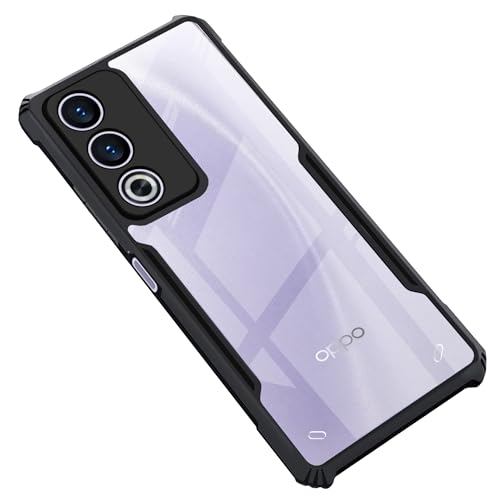 Image of CEDO Backcover for Oppo A3 Pro (5G) | Camera Protection Shockproof Bumper-Edge | Acrylic Crystal Clear 360 Degree Protection TPU+PC | Transparent Eagle Back Case Cover (Black)