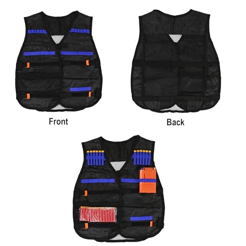 LUUFAN Taktisches Westenset für Kinder für NERF-Waffen mit Nachladeclips, Nachfüllpfeilen, Handgelenkband, taktischer Maskenschutzbrille und Dartgürteln für Jungen und Mädchen, Geburtstagsgeschenk