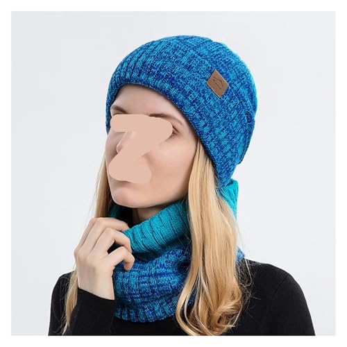 Gorro y bufanda invierno hombre mujer de punto con forro lana suave 4