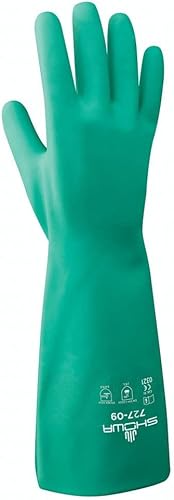 SHOWA 727 Chemical Resistant Gloves, Bisque Grip, CE Cat III & Food Safe, Latex-Free