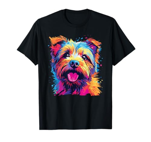 Watercolour Colourful Norfolk Terrier Dogs T-Shirt