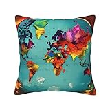 Taille : housse de coussin décorative amovible 45,5 x 45,5 cm, rembourrage non inclus, taie d'oreiller uniquement.