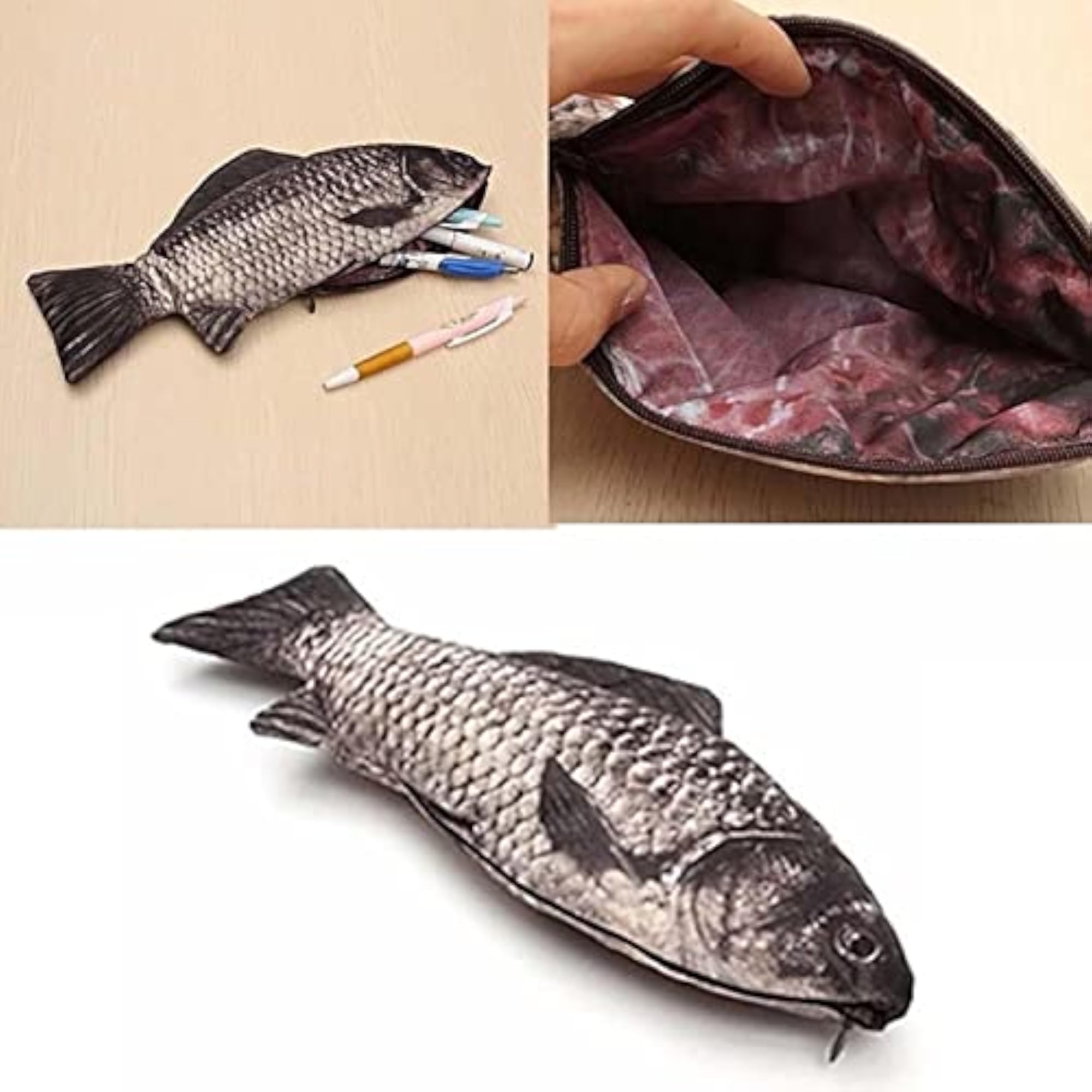 Creative Fish Shape Pencil Case, Makeup Pouch for Birthday Gift