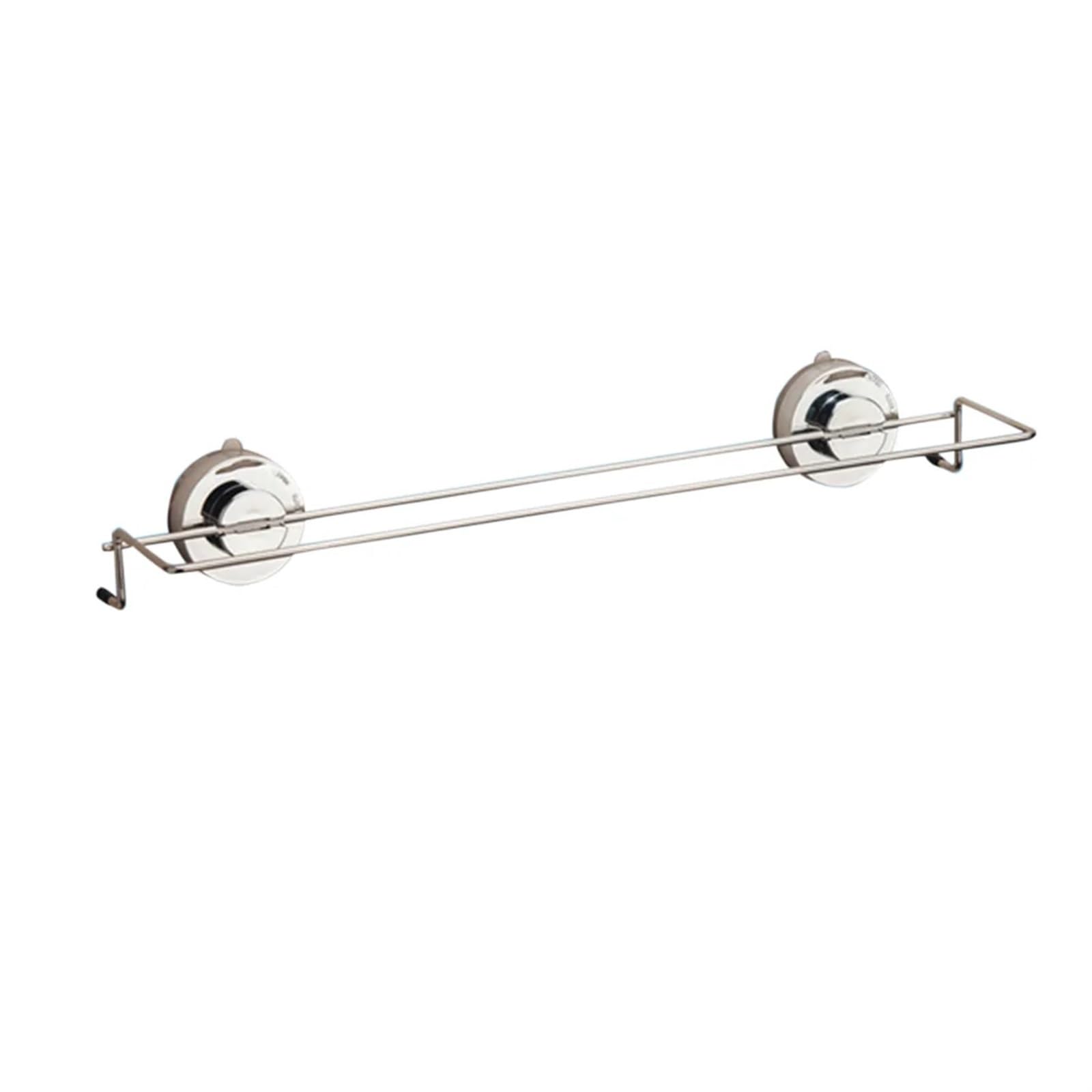 Self Adhesive Towel Rail Suction Cup Stainless Steel Bathroom Double Pole Towel Rack Bar Hanger