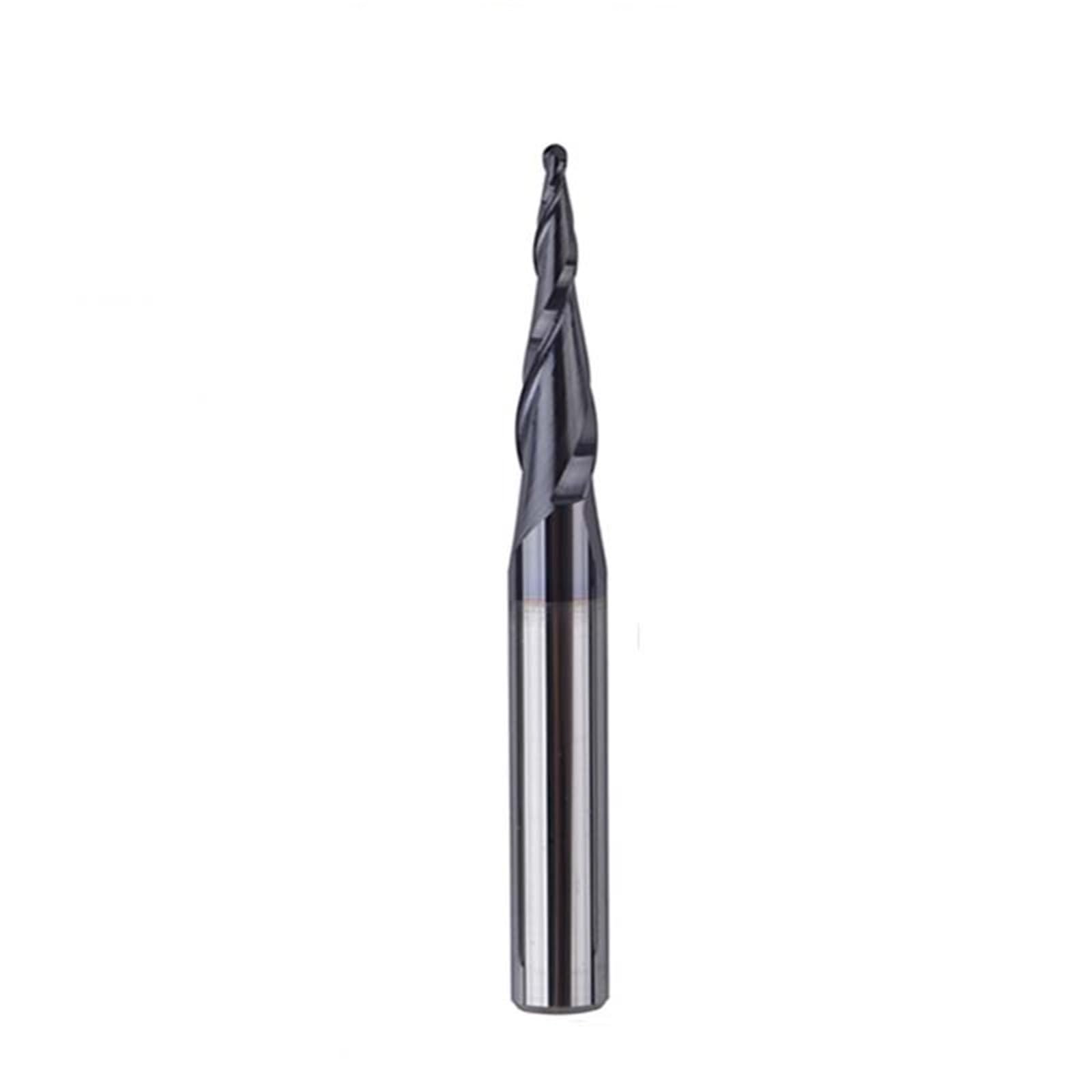 Fresas de Punta esférica, Fresa de Punta esférica cónica, vástago de 6 mm, carburo sólido, 2 Flautas, R0.25-R2, Madera, Metal, 1/6 Piezas(R0.75-20-D6)