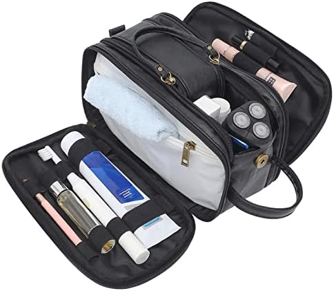 VEUL Toiletry Bag for Men, Travel Toiletries Bags, PU Leather Cosmetic Bag Shaving Bag Organizer for Toiletry Accessories, Grooming, Hygiene, Cosmetic 3 VEUL Toiletry Bag for Men, Travel Toiletries Bags, PU Leather Cosmetic Bag Shaving Bag Organizer for Toiletry Accessories, Grooming, Hygiene, Cosmetic
