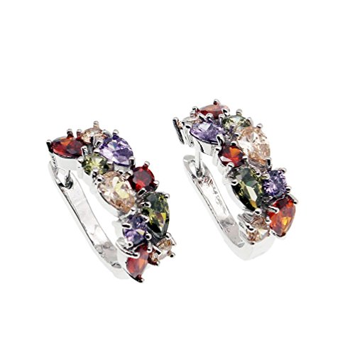 Vanessa Multi Gemstone Jewelry Sets For Women, Sparkling Garnet Amethyst Morganite Peridot Topaz Gifts For Her (Clip On Earrings) #TOP9