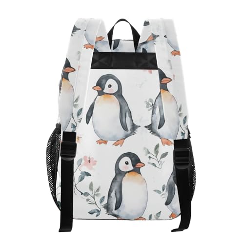 linqin Cute Penguins Flowers Clear Backpack for High School Clear Book Bags for Teen Girls Transparent Heavy Duty Bag3