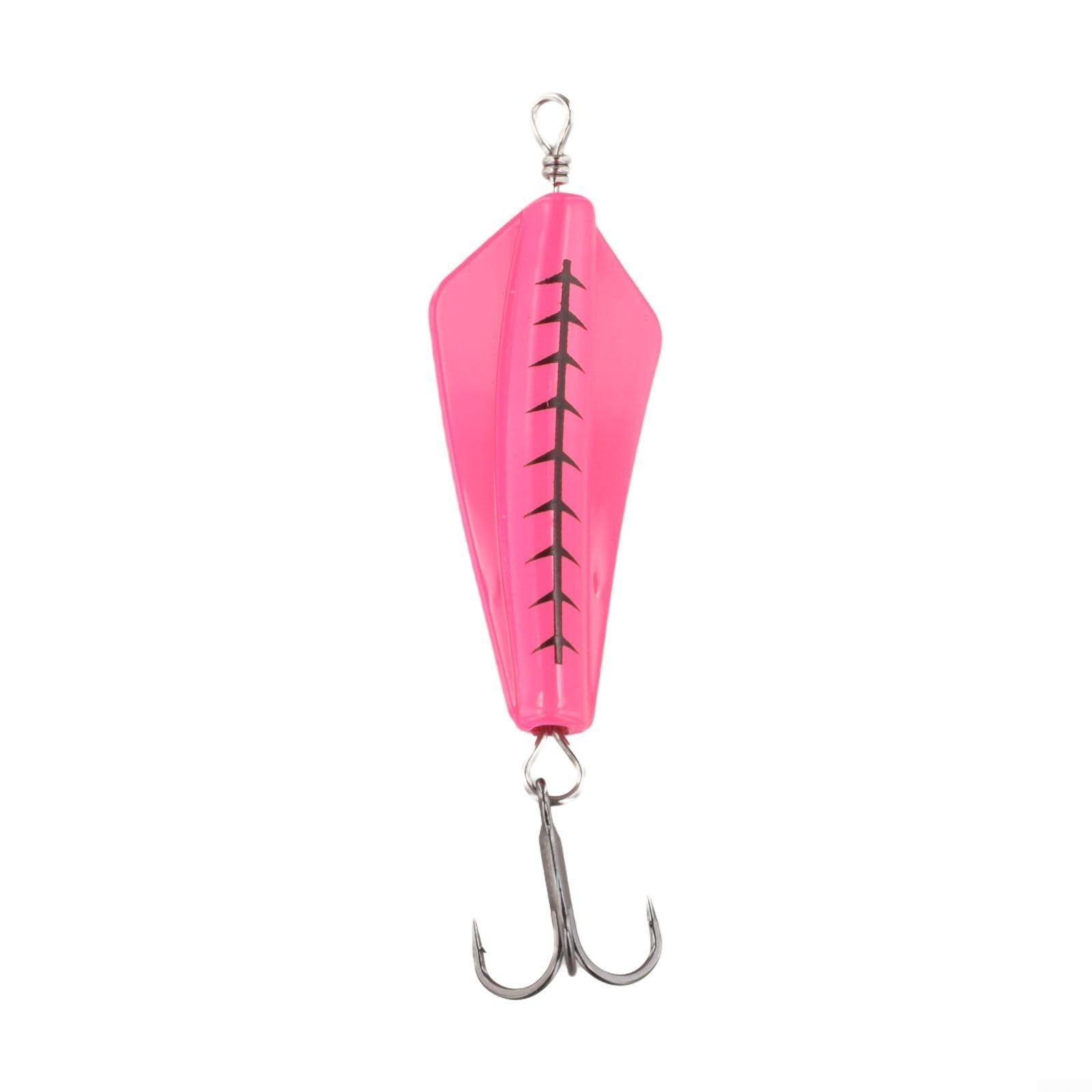 VIB Lure Devil Fishing Bait, Saltwater Swimbait Spinner for Freshwater and Sea, Die-Cast Metal Jig with Hooks, 7g/13.5g(13.5g5.2cm Pink purple)