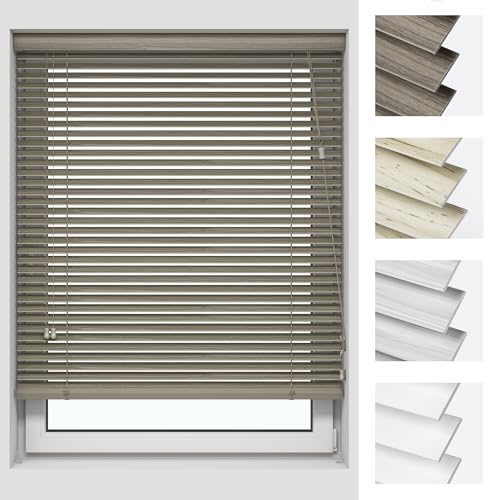 Victoria M. Kaya Holzoptik Jalousie aus PVC, Einfache Montage inkl. Montagematerial, 80 x 130 cm, holzdunkel strukturiert Victoria M. Kaya Holzoptik Jalousie aus PVC, Einfache Montage inkl. Montagematerial, 80 x 130 cm, holzdunkel strukturiert