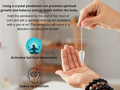 11 Pendulums + Board Crystal Pendulum for Divination - Certified Dowsing Crystals and Healing Stones for Chakra Balancing and Meditation - Enhance Reiki Spiritual Growth - 4