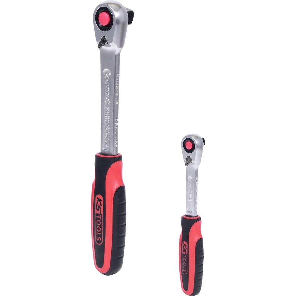 KS Tools 920.0002 Juego de chicharra reversible SlimPOWER, 2 pzs1/4"+1/2"
