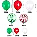 126pcs Merry Christmas Balloon Arch Garland Kit Green Red White Latex Balloons Candy’s Foil Balloons Balloon Tie Tools Adhesive Dots for Christmas Party Decorations