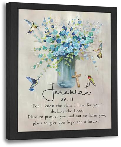 Framed Scripture Bathroom Wall Art Christian Jeremiah Canvas Prints Painting Farmhouse Bible Verses Pictures Artwork Gifts Home Church Decor 10L x 8W