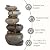 Glitzhome Water Fountain Outdoor, 5-Tiered Stacked Pebbles Outdoor Fountain with LED Lights and Pump, 24.5" H Zen Style Polyresin Waterfall Fountain Water Feature for Garden, Yard, Patio, Porch Decor