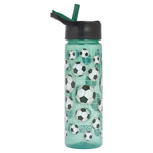 Polar Gear Goal Getter Kids Water Bottle Green 600ml BPA Free Flip Cap with Straw Football Theme 48+ Months
