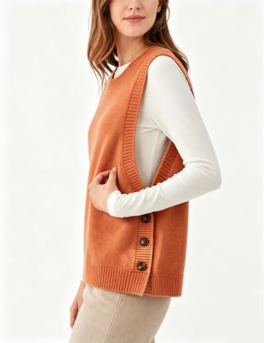 Image of Mingzhu Womens Sleeveless Sweater Tops Lightweight Button Down Vest