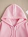 WDIRARA Women's Zip Front Drawstring Hoodie Long Sleeve Casual Sweatshirt Top Pink Solid XS