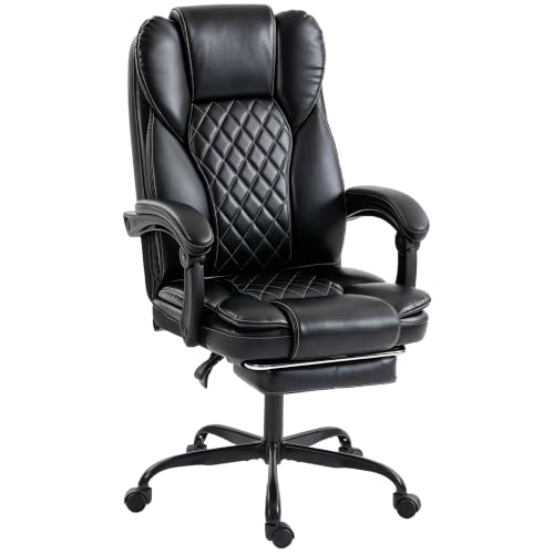 Image of HOMCOM High-Back Executive Home Office Chair with 360 Degree Swivel, Black