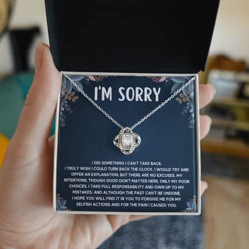 FG Family Gift Mall Im Sorry Gifts For Her, Apology Gifts For Her, I Love You I'm Sorry Gift, Giant Sorry Forgiveness Necklace with Message Card and Gift Box4