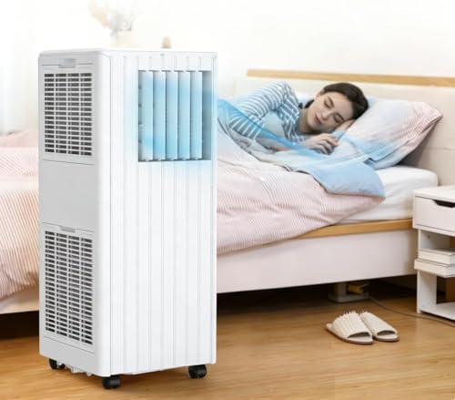 3- in- 1 Tragbare Klimaanlage 7000 BTU, Kühlen, Entfeuchten Und Ventilator, Geringer Verbrauch, LED- Anzeige, 24- Stunden- Timer, Mit Fernbedienung Und Fensterkit [Energieeffizienzklasse a]