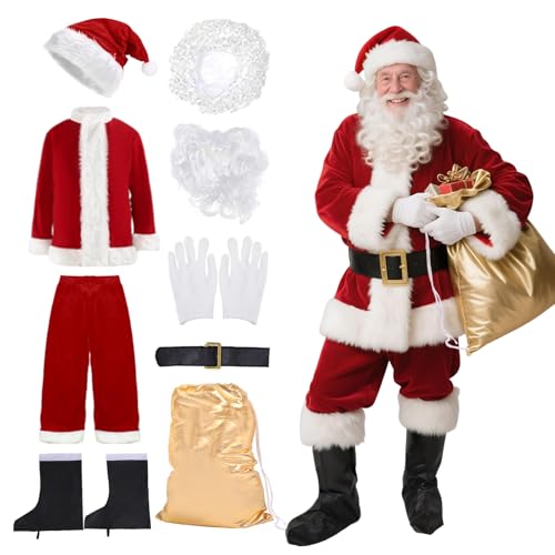 Crazycos Weihnachtsmann Kostüm für Männer Deluxe Erwachsene...