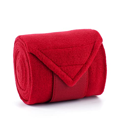 Y.J TAILS Conjunto de 4 bandagens polo de lã macia de 2,5 m para cavalo, bandagem de perna equestre