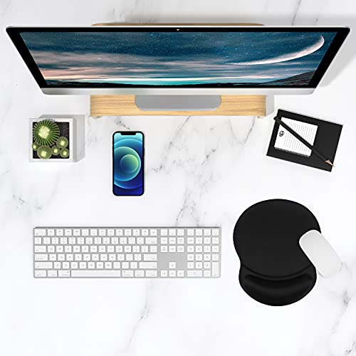 Itnrsiiet Mouse Pad, Ergonomic Mouse Pad With Gel Wrist Rest Support, Gaming Mouse Pad With Lycra Cloth, Non-Slip Pu Base For Computer, Laptop, Pc, Home, Office & Travel, Black #TOP6