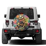 Foruidea Funny Sloth Skate Skateboard Spare Tire Cover with Backup Camera Hole Wheel Tire Cover Fit Trailer, RV, SUV and Many Vehicle 14inch