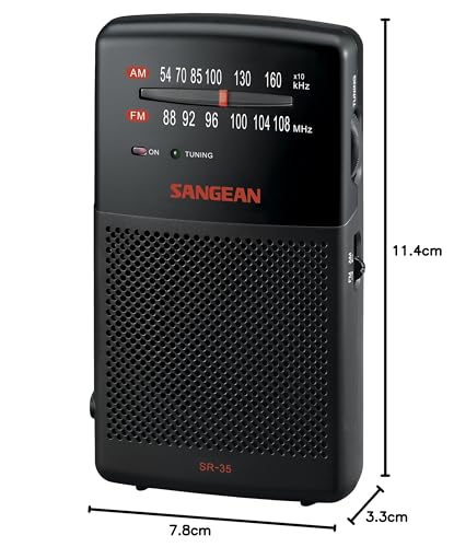 Sangean SR-35 Taschenradio – Tragbares Mini-Radio für FM und AM