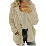Women Teddy Fleece Jacket UK 2024,Hoode Fleece Coats for Women Winter Warm Sherpa Fleece Jackets Soft Fluffy Coat Hooded Overcoat Cardigan Buttom Down Casual Loose Ladies Jumper Tops Sweater Jacket