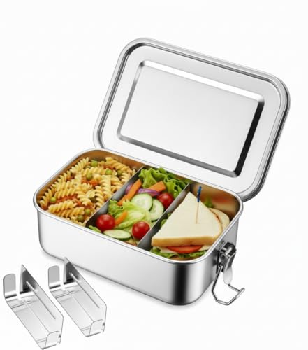 Lunch Box Acciaio Inox 850ml Bento Box Ermetico Portapranzo...